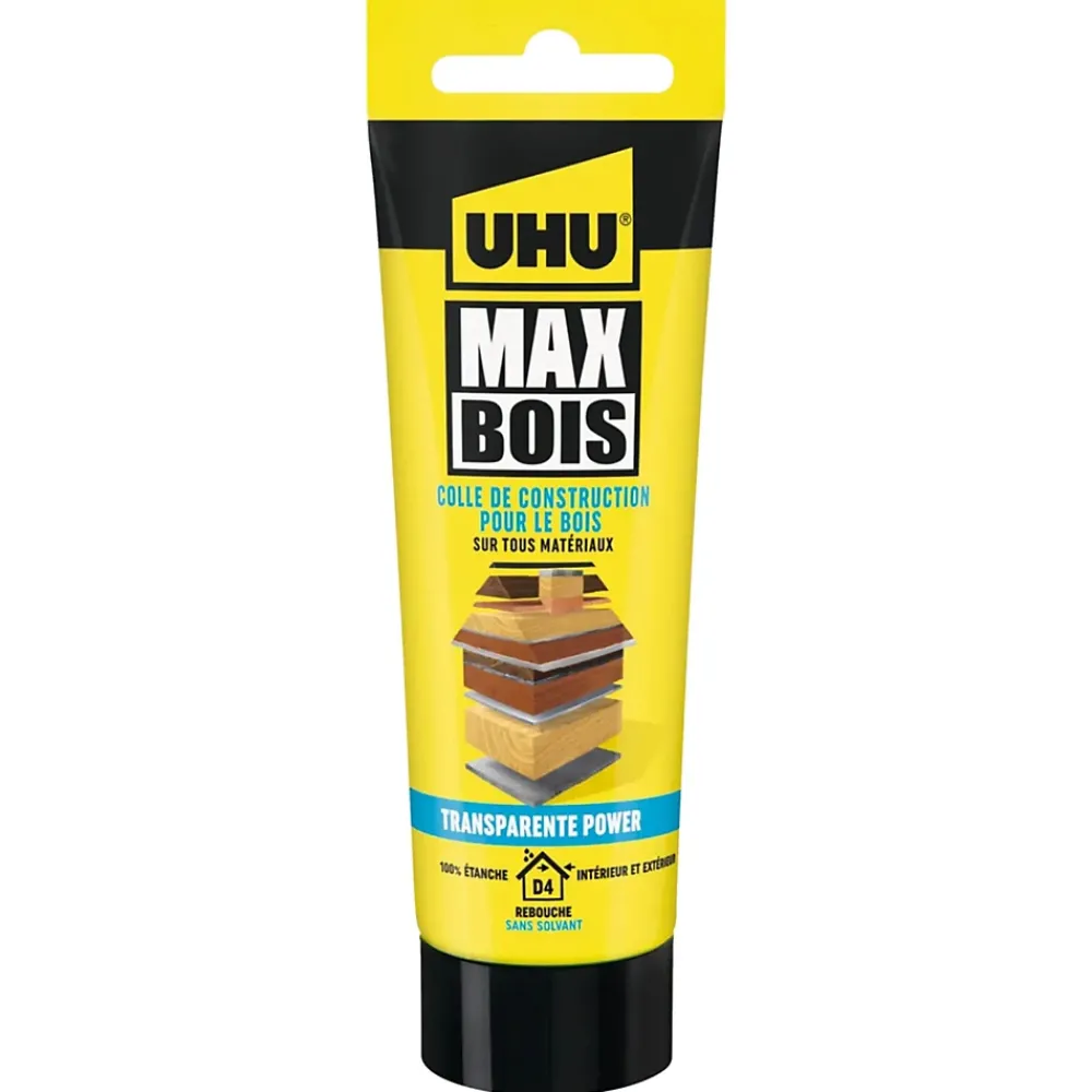 UHU Colle-Colle à bois transparente , tube 85g