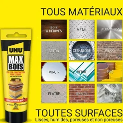 UHU Colle-Colle à bois Wood Max Express Power 7002043 en tube de 100 g