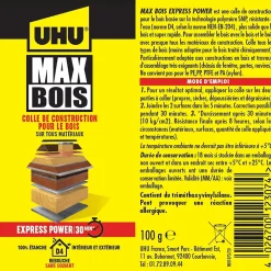 UHU Colle-Colle à bois Wood Max Express Power 7002043 en tube de 100 g