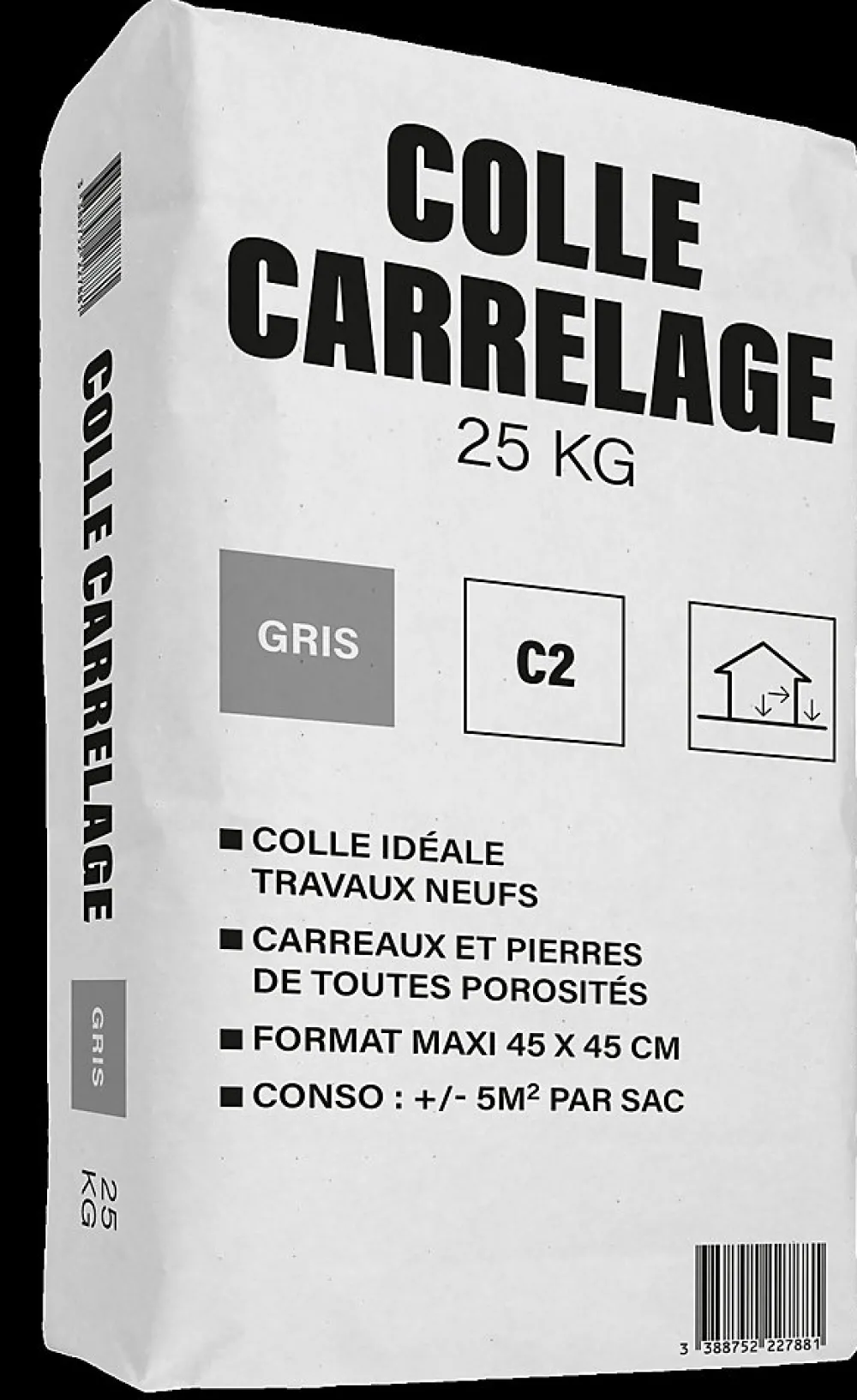 Weber Saint-Gobain Colle Carrelage-Colle carrelage C2 carreaux et pierres toutes porosités sac de 25 KG