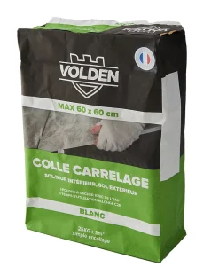 Volden Colle carrelage sol int/ext et mur intérieur blanc C2E 25kg