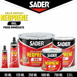Sader Colle-Colle contact néoprène en gel tous matériaux tube de 125 ml