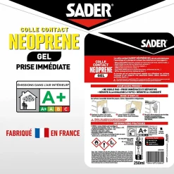 Sader Colle contact néoprène en gel tous matériaux pot de 250 ml