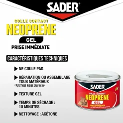 Sader Colle contact néoprène en gel tous matériaux pot de 250 ml
