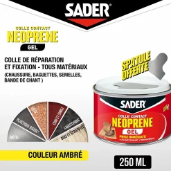 Sader Colle contact néoprène en gel tous matériaux pot de 250 ml