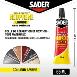 Sader Colle-Colle contact néoprène liquide tous matériaux tube de 55 ml