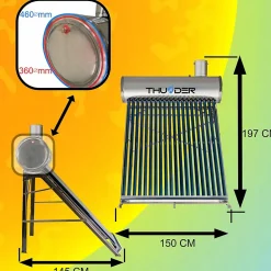 Thunder Panneau Solaire À Composer-Collecteur solaire non pressurisé avec réservoir 200L 1 pièce.