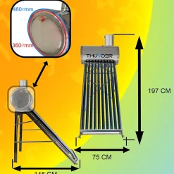Thunder Collecteur solaire non pressurisé avec réservoir 100L 1 pièce.