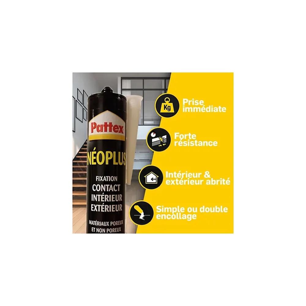 Pattex Colle-Colle de fixation Neoplus multi-matériaux - cartouche 390g