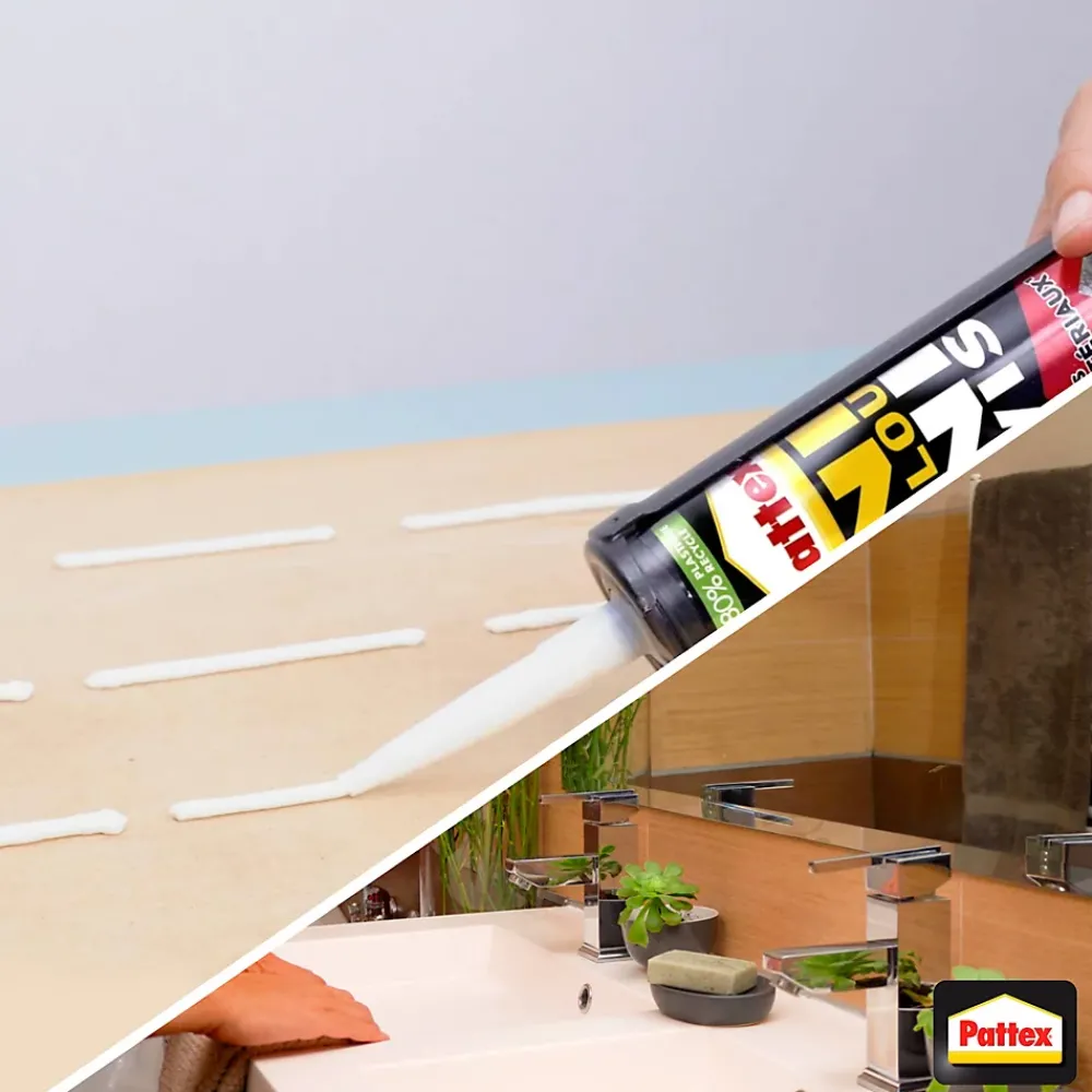 Pattex Colle-Colle de fixation Ni clou ni vis tous matériaux blanc 460g