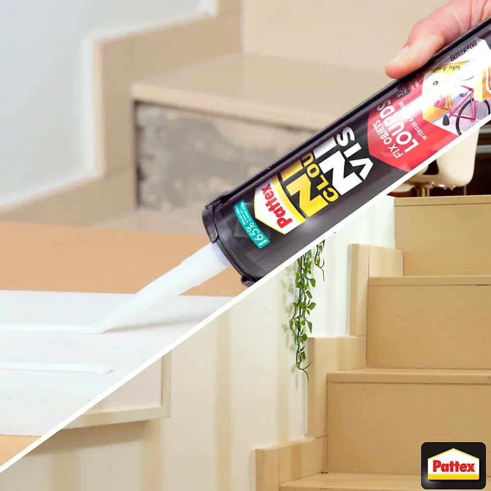 Pattex Colle-Colle de fixation Ni clou ni vis tous matériaux blanc 460g