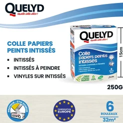 Quelyd Colle Papier Peint-Colle en poudre - adaptée pour tout papiers peints intissés - surface de couverture 32 m² - 30621359