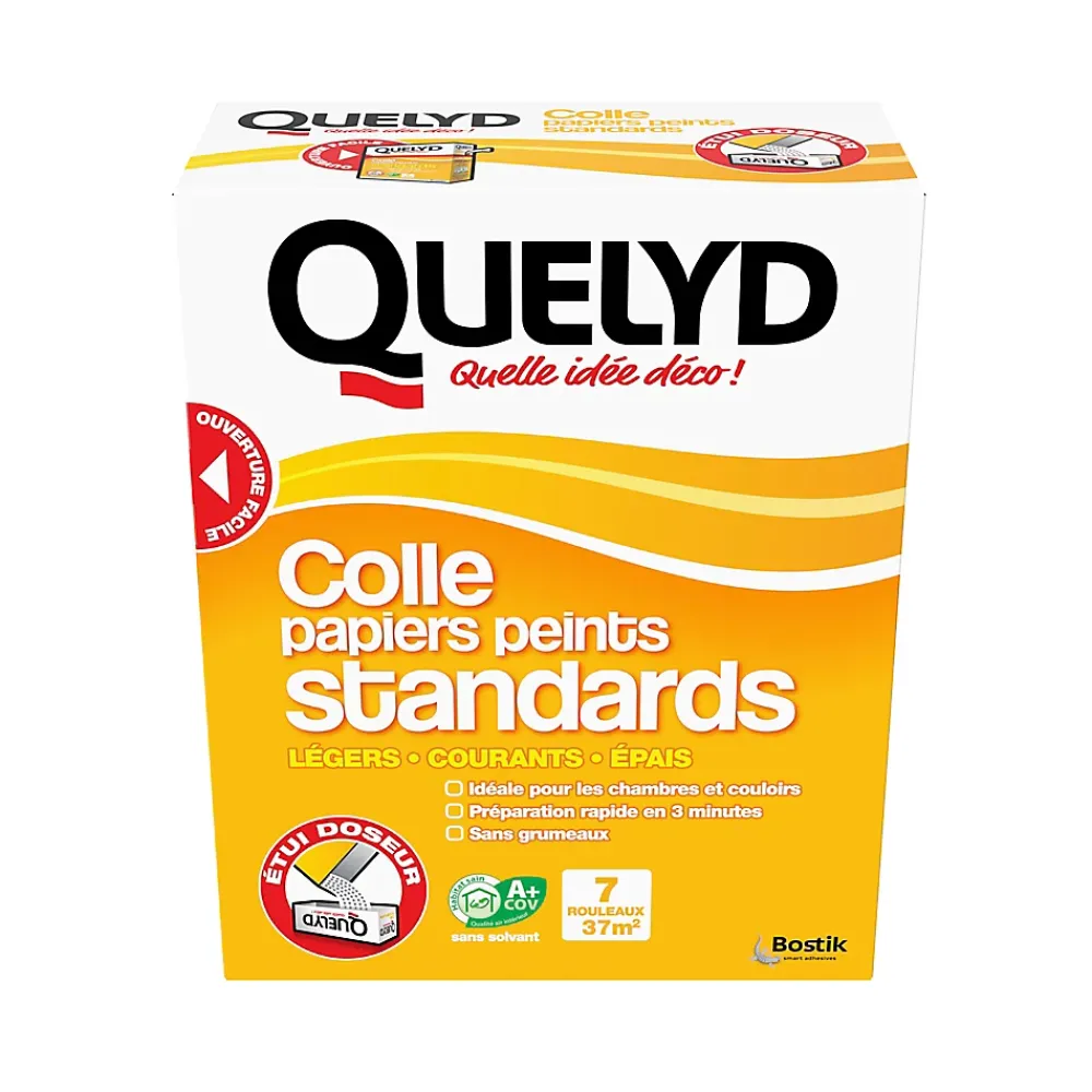 Quelyd Colle Papier Peint-Colle en poudre - adaptée pour tout papiers peints standards - surface de couverture 37 m² - 30611785