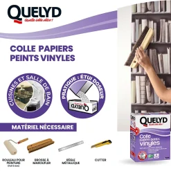 Quelyd Colle en poudre - adaptée pour tout papiers peints vinyles - surface de couverture 32 m² - 30601637