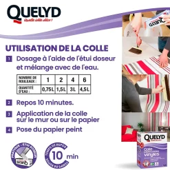 Quelyd Colle en poudre - adaptée pour tout papiers peints vinyles - surface de couverture 32 m² - 30601637