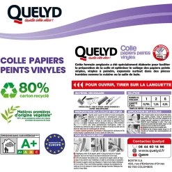 Quelyd Colle en poudre - adaptée pour tout papiers peints vinyles - surface de couverture 32 m² - 30601637