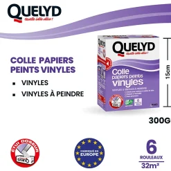 Quelyd Colle en poudre - adaptée pour tout papiers peints vinyles - surface de couverture 32 m² - 30601637