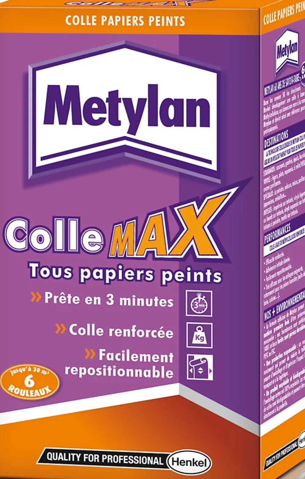 Metylan Colle en poudre - adaptée pour tout papiers peints - surface de couverture 35 m² - 1692620