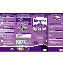 Metylan Colle en poudre - adaptée pour tout papiers peints vinyles - surface de couverture 25 m² - 156816
