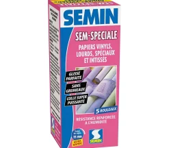 Semin Colle en Poudre pour Papiers Peints Sem-Spéciale , Vinyls, Lourds, Spéciaux et Intissés, Intérieur, Boite 200 g