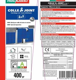 Parexlanko Colle Carrelage-Colle et joint carrelage mur intérieur gris 400 g