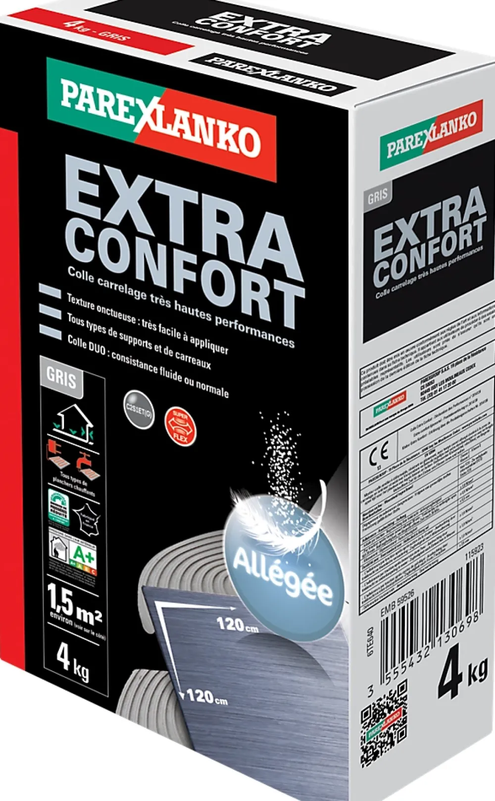 Parexlanko Colle Carrelage-Colle extra confort 4 kg mur et sol