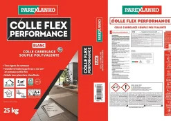 Parexlanko Colle Carrelage-Colle Flex performance Blanc tous type de carreaux 25Kg