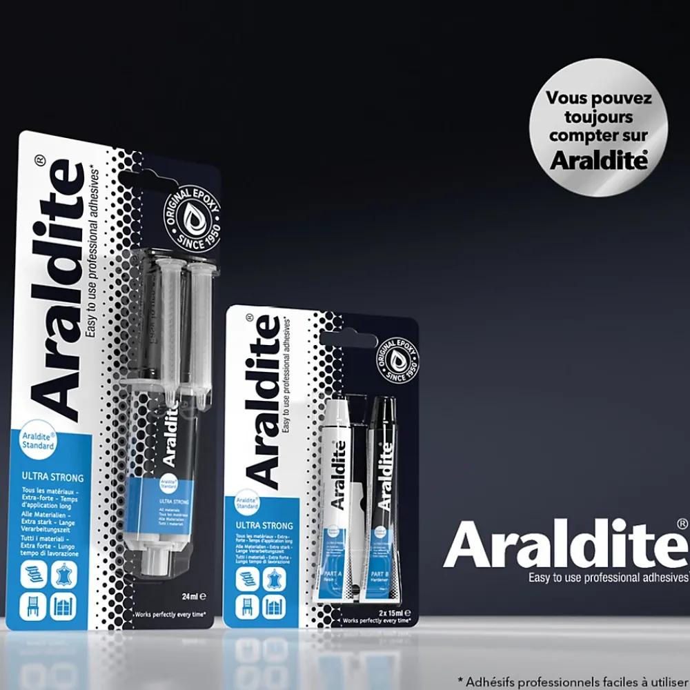 Araldite Colle-Colle haute performance epoxy à prise progressive Standard 24 ml