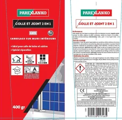 Parexlanko Colle Carrelage-Colle & joint pâte gris 1,5 kg