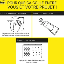 UHU Colle mastic extra forte express Poly Max blanc tube 165g