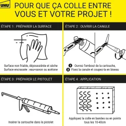UHU Colle mastic extra forte express invisible 300g