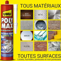 UHU Colle mastic extra forte express blanc 425g