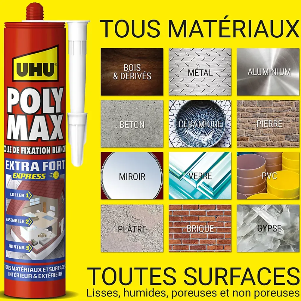 UHU Colle mastic extra forte express blanc 425g