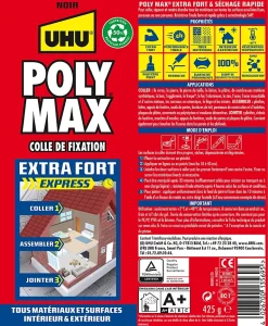 UHU Colle mastic extra forte Poly max noir 425g