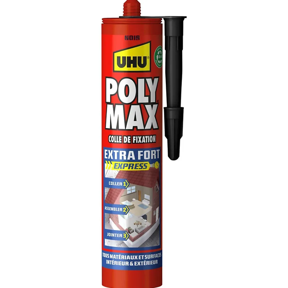 UHU Colle mastic extra forte Poly max noir 425g