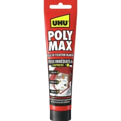 UHU Colle mastic prise immédiate express blanc tube 165g
