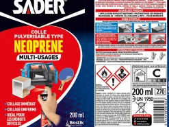 Sader Colle Multi-usages Pulvérisable type Néoprène Aérosol 200 ml