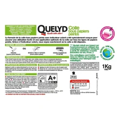 Quelyd Colle papier peint pâte avec indicateur coloré 1kg