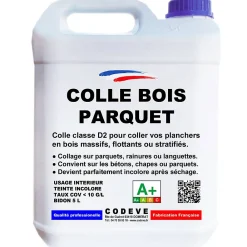 Codève Bois Colle Parquet-Colle Parquet - 20 L - Codeve Bois - Pour L'assemblage De Votre Parquet, Plancher, Escalier Ou Autre Sol En Bois.