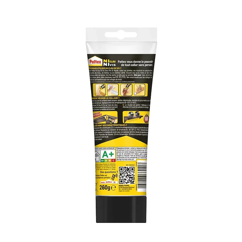 Pattex Colle-Colle Ni Clou Ni Vis Chrono tube 260g