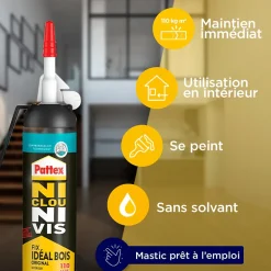 Pattex Colle-Colle Ni Clou Ni Vis extra fort et rapide cartouche 200g