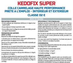 Semin Colle Carrelage-Colle pour Carrelage Haute Performance Kedofix , Prêt à l'emploi, Intérieur/extérieur, seau de 5 kg