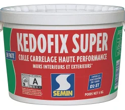 Semin Colle Carrelage-Colle pour Carrelage Haute Performance Kedofix , Prêt à l'emploi, Intérieur/extérieur, seau de 5 kg