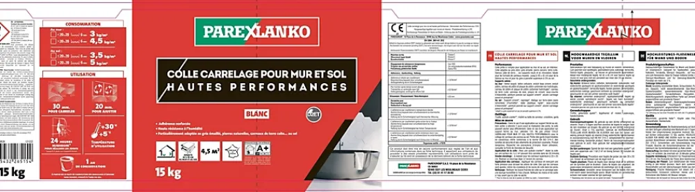 Parexlanko Colle pour carrelage mur et sol intérieur hautes performances blanc 15 kg