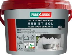 Parexlanko Colle Carrelage-Colle pour carrelage mur et sol intérieur hautes performances blanc 5kg