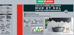 Parexlanko Colle Carrelage-Colle pour carrelage mur et sol intérieur hautes performances blanc 5kg