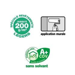 Bostik Colle pour revêtements lisses de rénovations légers (jusqu'à 200g/m²) Quelyd pâte 10kg
