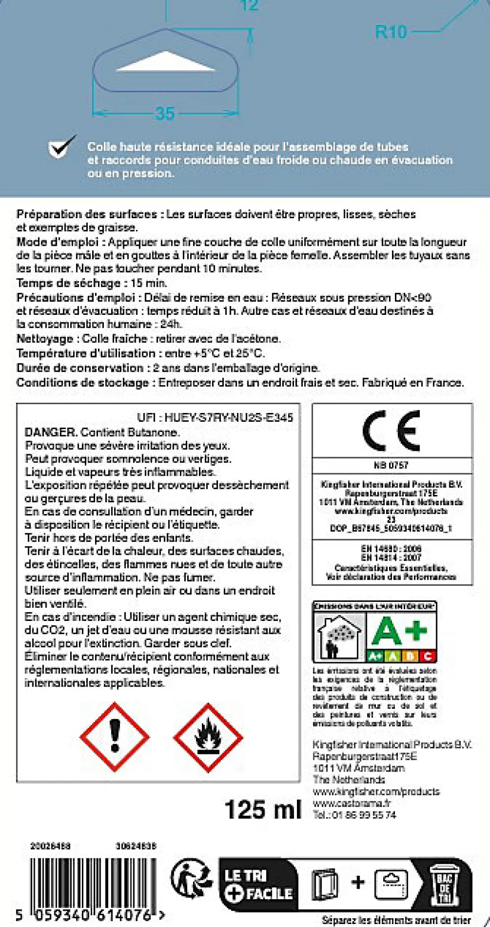 Volden Colle|Colle Pour Pvc-Colle pour tuyau de PVC 125 ml
