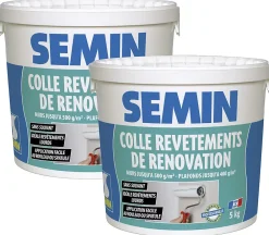 Semin Colle Revêtements de Rénovation Lisse en Pâte , Prête à l'Emploi, Intérieur, Seau de 5 kg (Lot de 2)