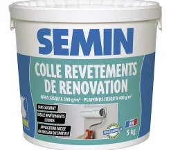 Semin Colle Revêtements de Rénovation Lisse en Pâte , Prête à l'Emploi, Intérieur, Seau de 5 kg